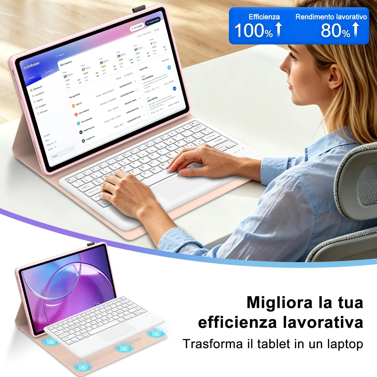 Cover Tastiera per Lenovo Idea Tab Pro Gen 2 13 Pollici 2026 con Touchpad - immagine 8