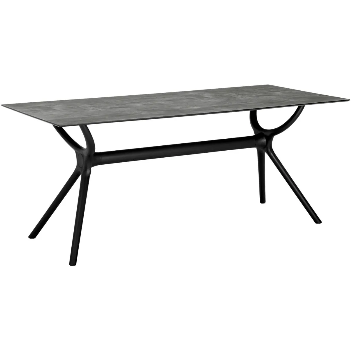 VEGA Tavolo da esterno Faro; 180x80x74 cm (LxLxH); Piano tavolo cemento, struttura nero; rettangolare - immagine 1