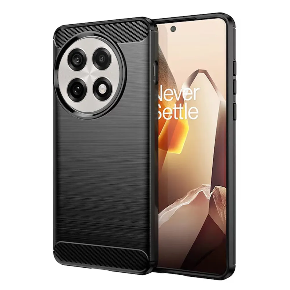 Custodia per OnePlus 13R, Techsuit, Carbonio, Nera - immagine 1