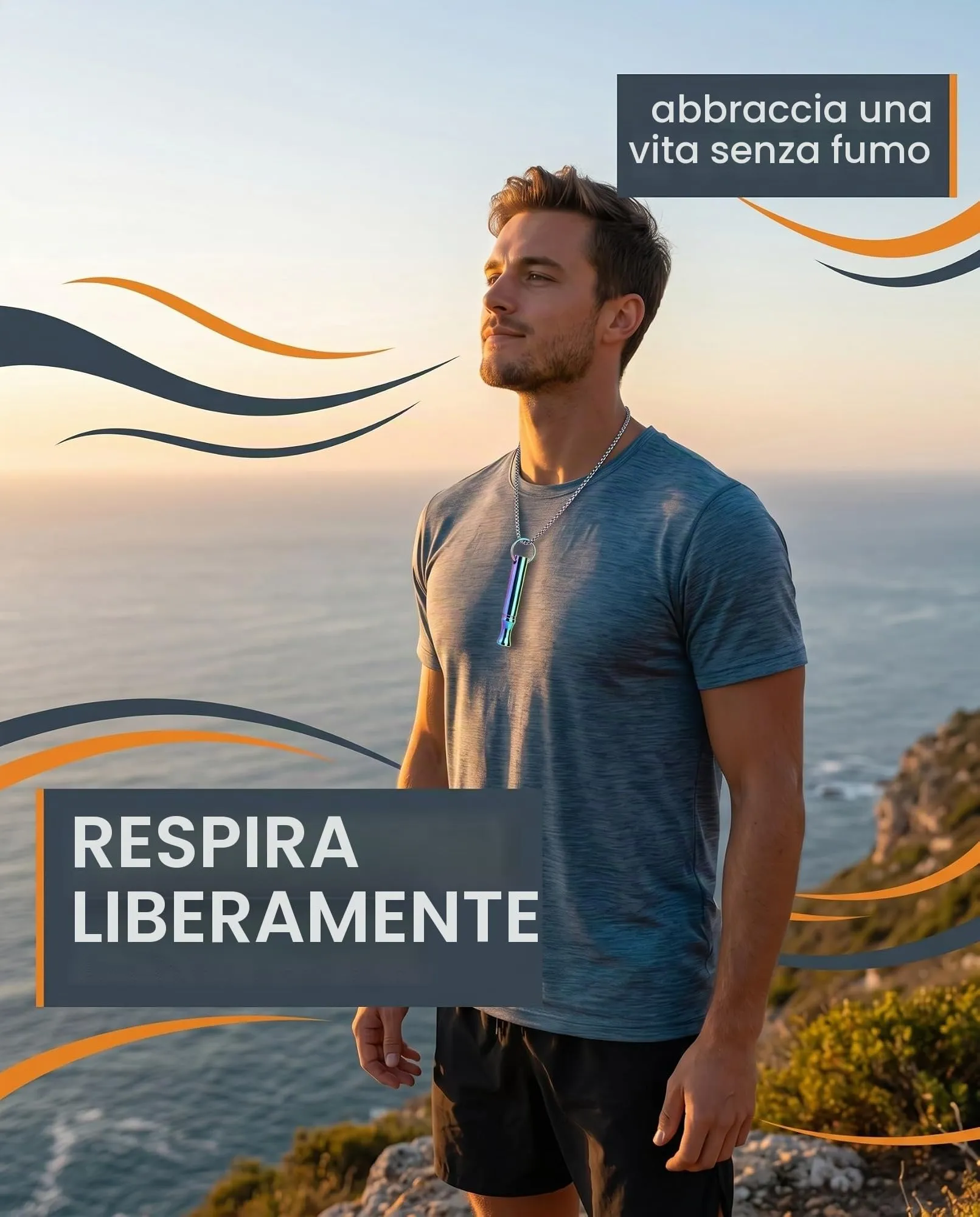 UEAVOID Collana Respiratoria per Smettere di Fumare 3 Pezzi, 3 Colori – Inalatore Antistress per Ansia, Strumento Finto Sigaretta - immagine 2