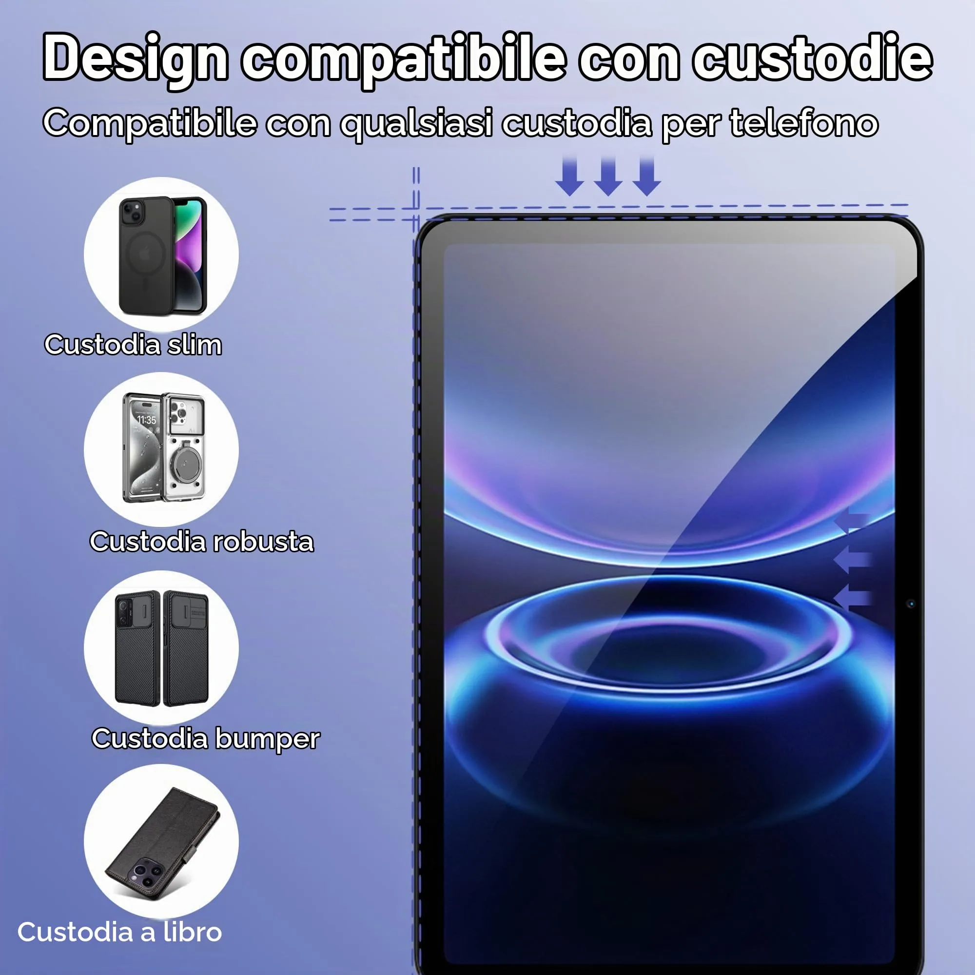 CAUHENYEE Pellicola Protettiva per Xiaomi Redmi Pad 2 9.7" Vetro Temperato, Confezione da 2 HD Trasparente Pellicola Protettiva in Vetro Protettiva per Xiaomi Redmi Pad 2 9.7", AntiGraffio - immagine 5