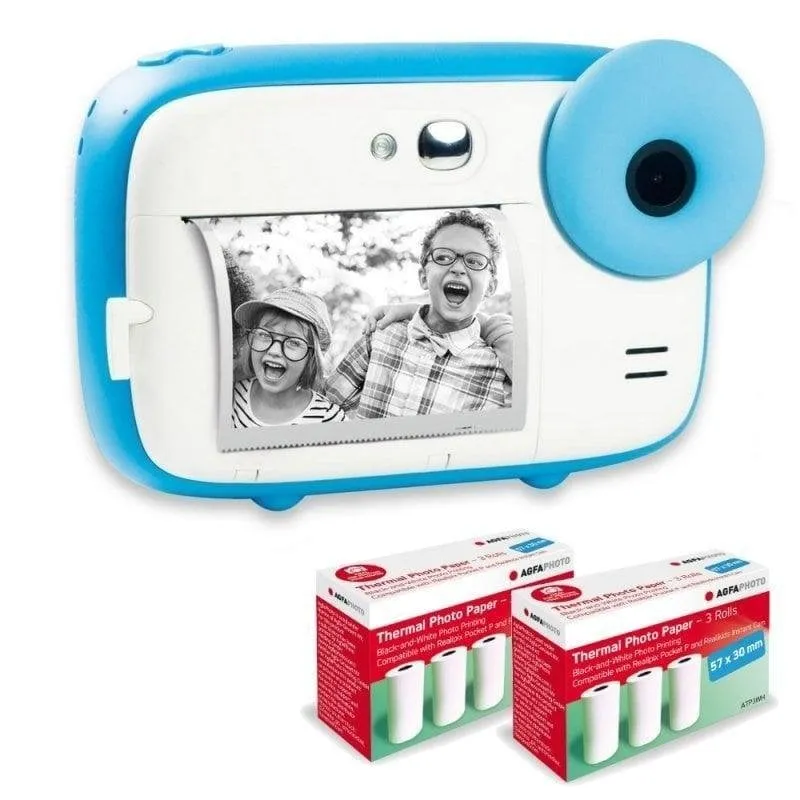 Cámara Instantánea Agfaphoto Realikids Flash Filtri Selfie LCD Blu - immagine 1