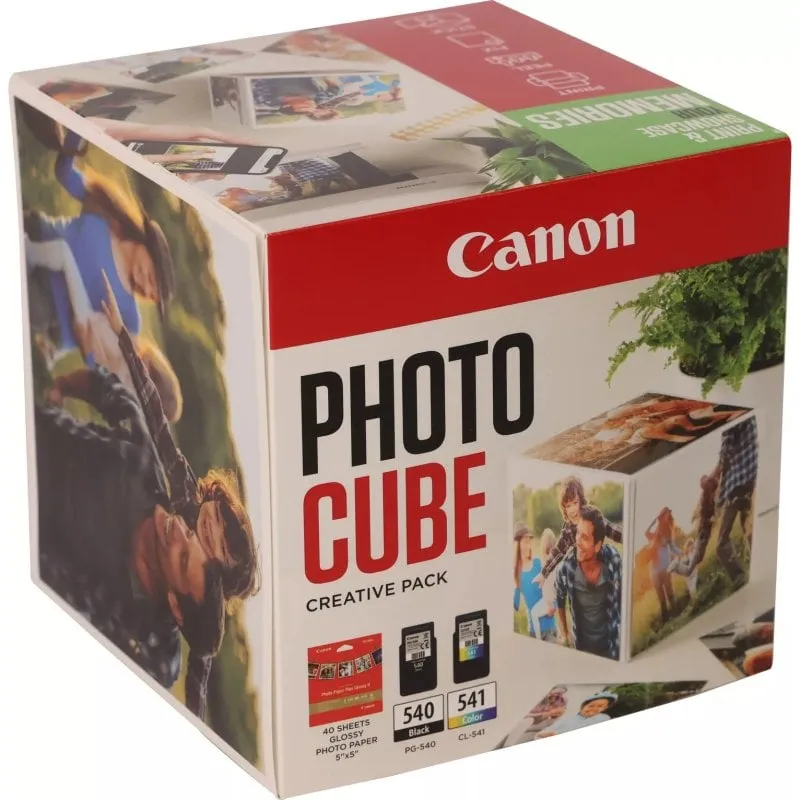 Cornice magnetica Canon Photo Cube Pack + inchiostri PG-540/CL-541 + 40 fogli di carta fotografica verde - immagine 1
