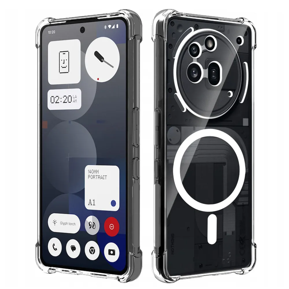 Custodia MagSafe per Nothing Phone (3a) Pro, Techsuit, Antiurto, Trasparente - immagine 1
