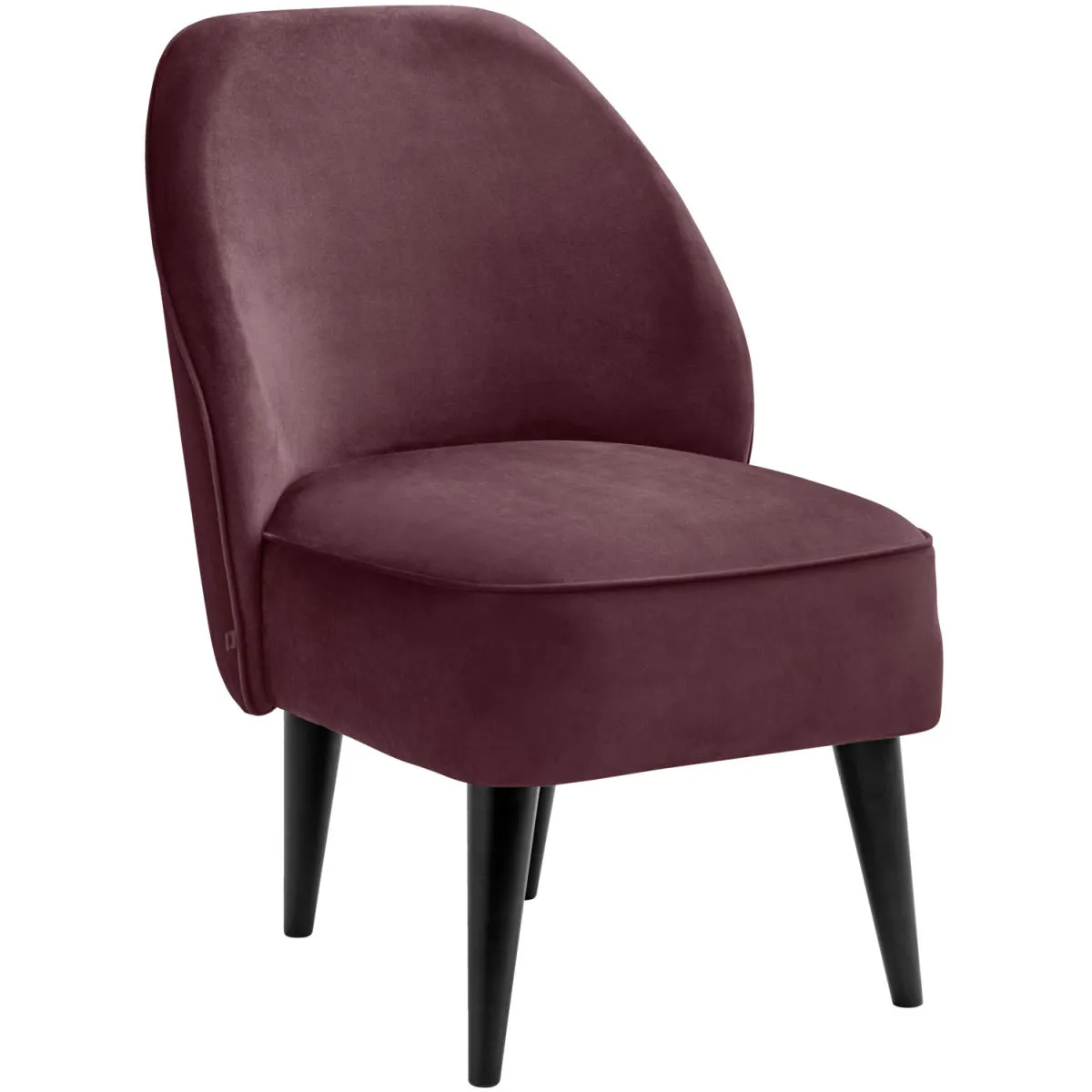 VEGA Poltrona Lasse in velluto; 54x60x82 cm (LxPxH); seduta violetto - immagine 1