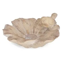 Centro tavola Magnesia (38x36x16cm) con uccellino BLOSSY Beige 0143465 - immagine 1