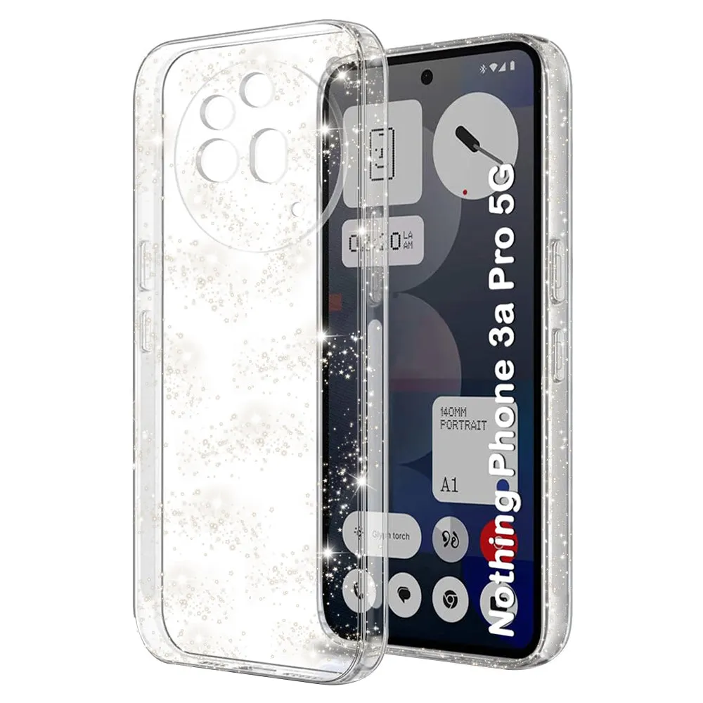 Custodia per Nothing Phone (3a) Pro, Techsuit, SparkleSkin, Trasparente - immagine 1