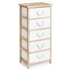 YVETTE Cassettiera 5 Cassetti Bianco (40cm) - immagine 1