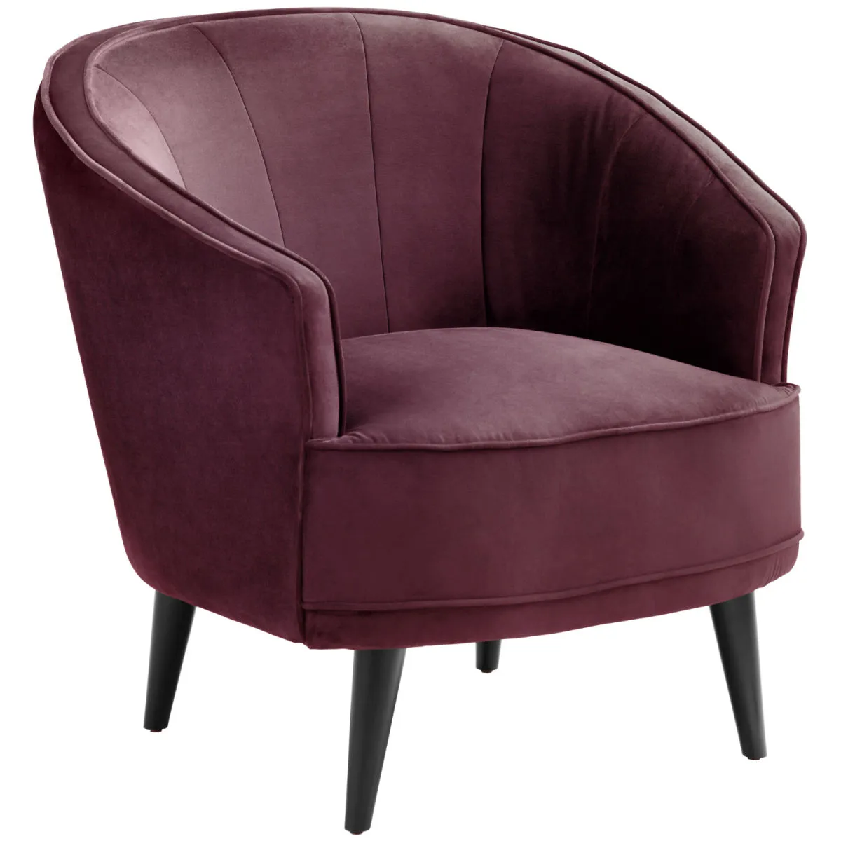 VEGA Poltrona Garbo; 86x75x84 cm (LxPxH); seduta violetto, struttura nero - immagine 1