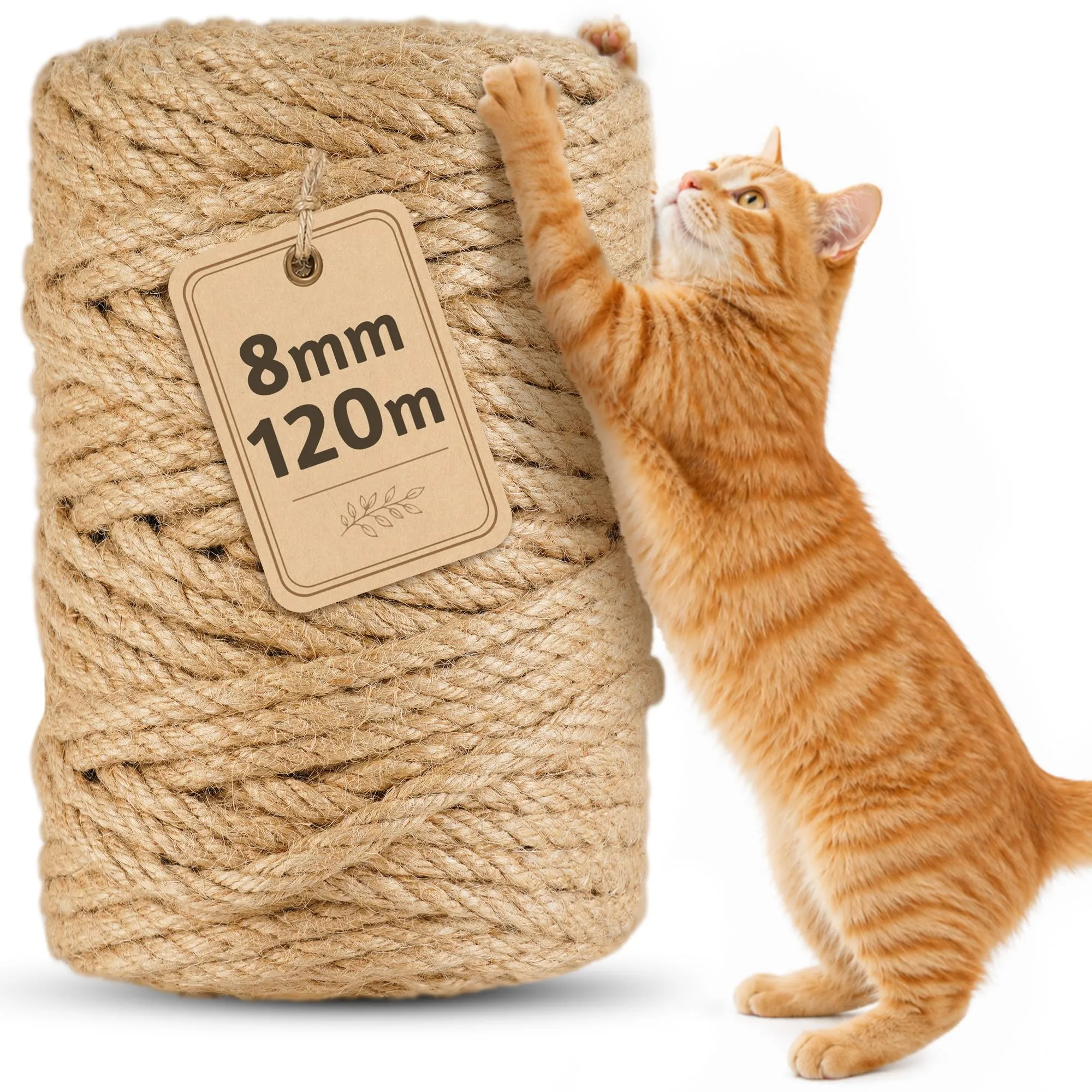 120m Corda per Tiragraffi in Sisal Naturale 8mm - immagine 1