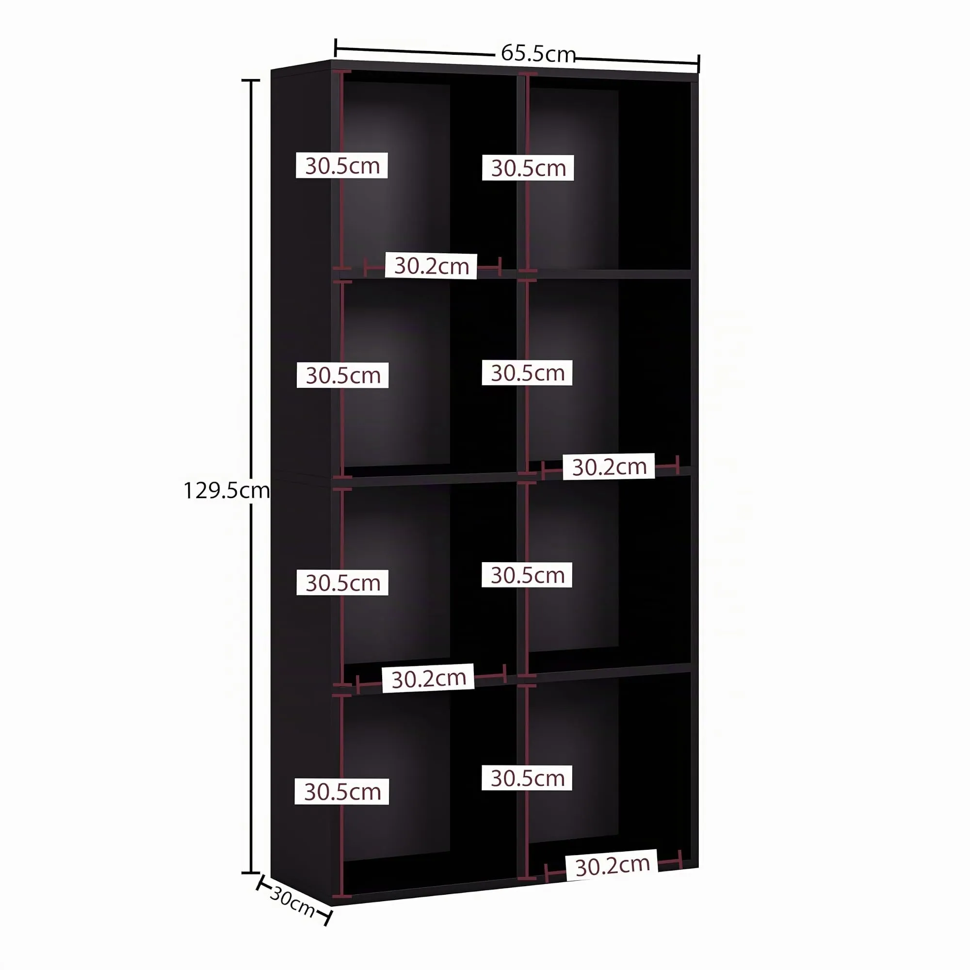 Vida Designs Mobiletto a 8 cubi, nero, in legno, per ufficio, soggiorno - immagine 8