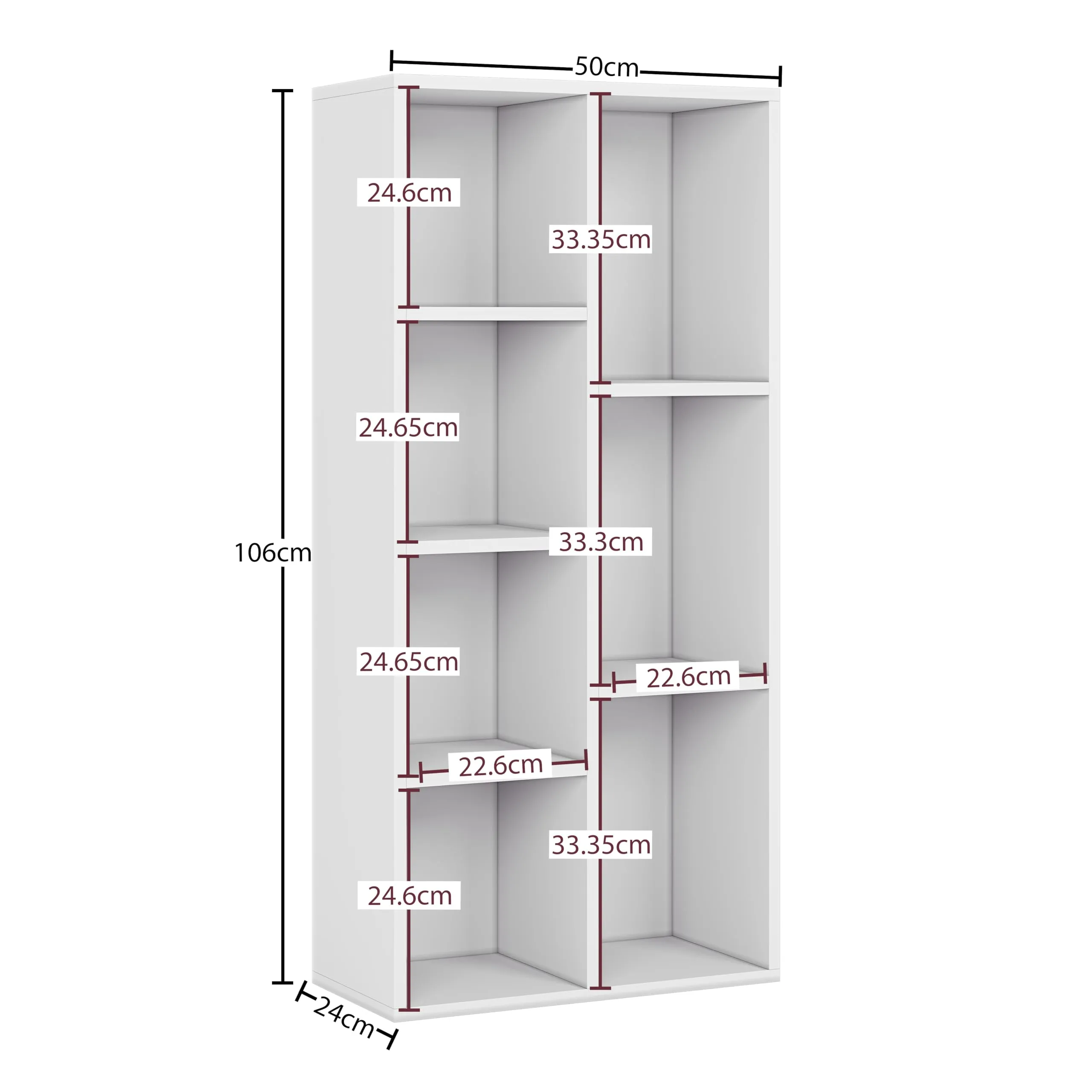 Vida Designs Mobiletto a 7 cubi, bianco, in legno, per ufficio, soggiorno - immagine 9