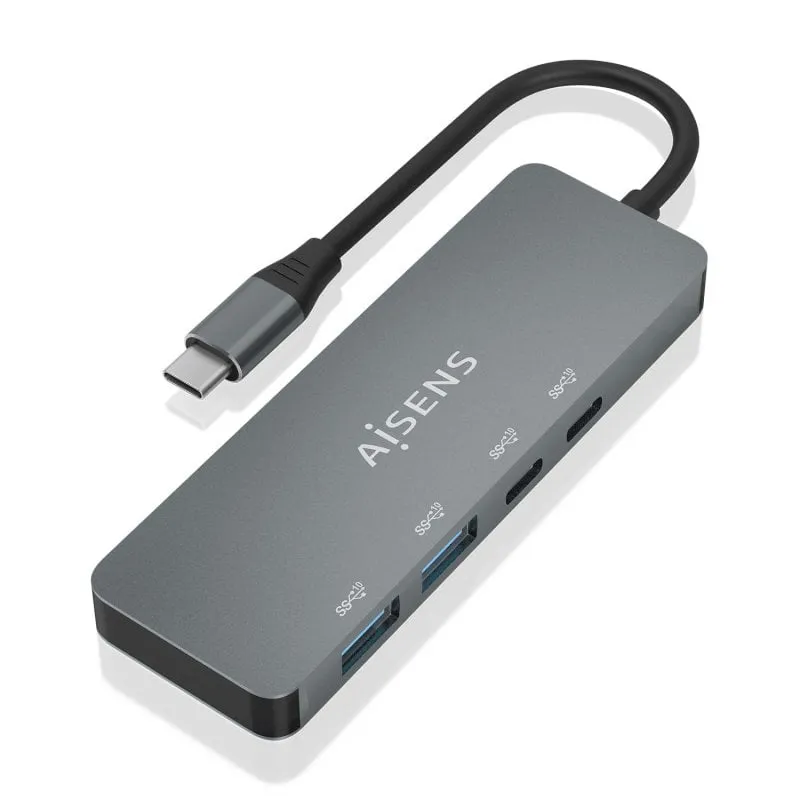 AISENS A109-0694 hub di interfaccia USB 3.2 Gen 2 (3.1 Gen 2) Type-C 10000 Mbit/s Grigio - immagine 1
