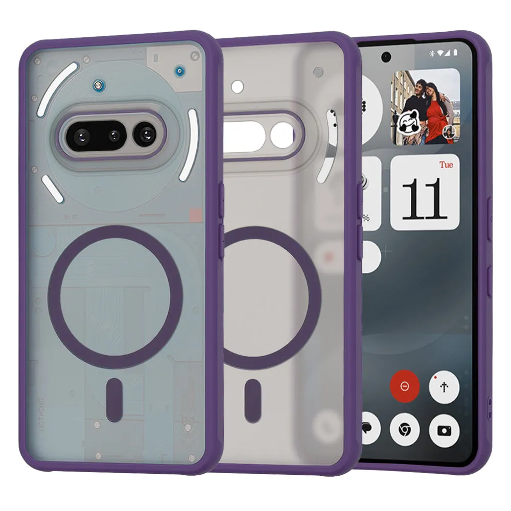 Custodia MagSafe per Nothing Phone (3a), Techsuit, HaloFrost, Viola Scuro - immagine 1