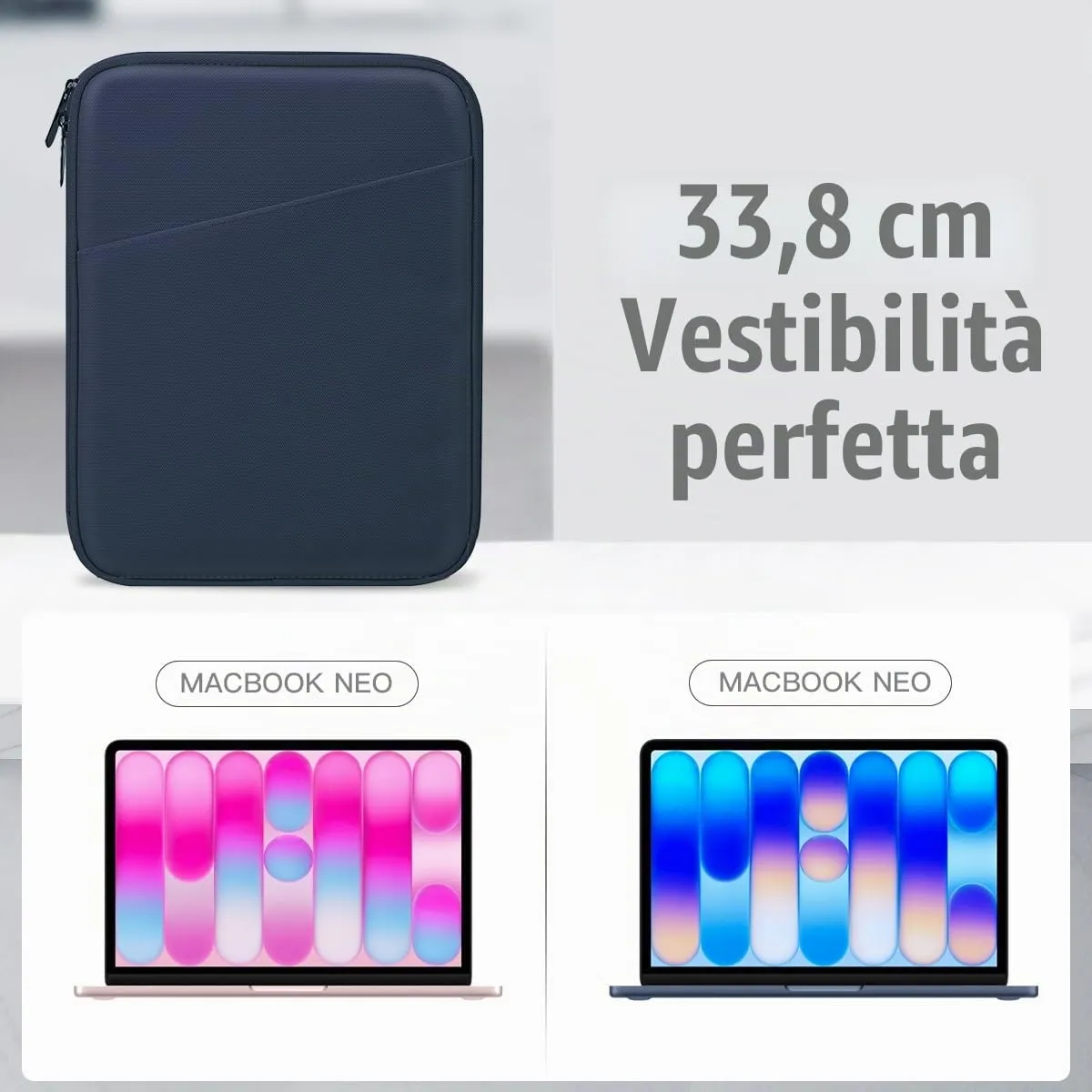 TiMOVO Custodia per Laptop 13,3–14" con Tasca, Leggera e Resistente, Indaco - immagine 2