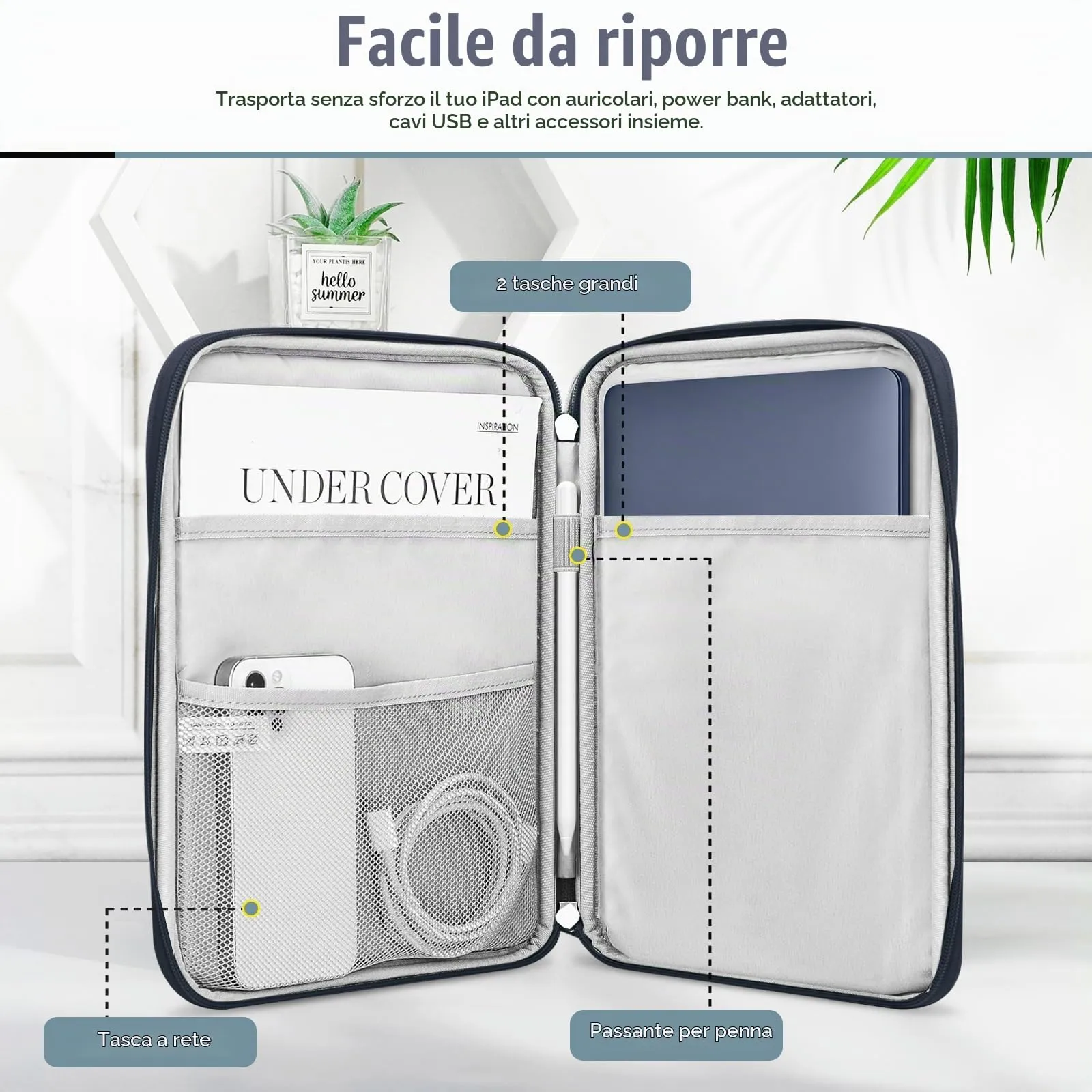 TiMOVO Custodia per Laptop 13,3–14" con Tasca, Leggera e Resistente, Indaco - immagine 3