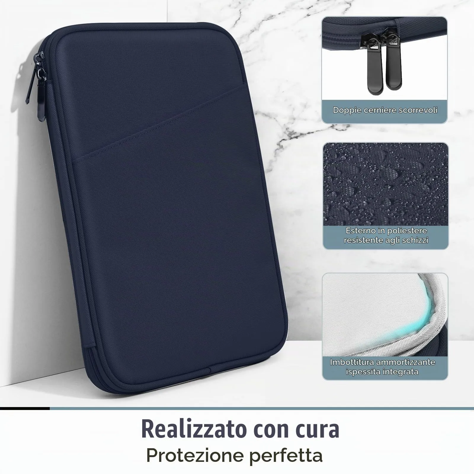 TiMOVO Custodia per Laptop 13,3–14" con Tasca, Leggera e Resistente, Indaco - immagine 4