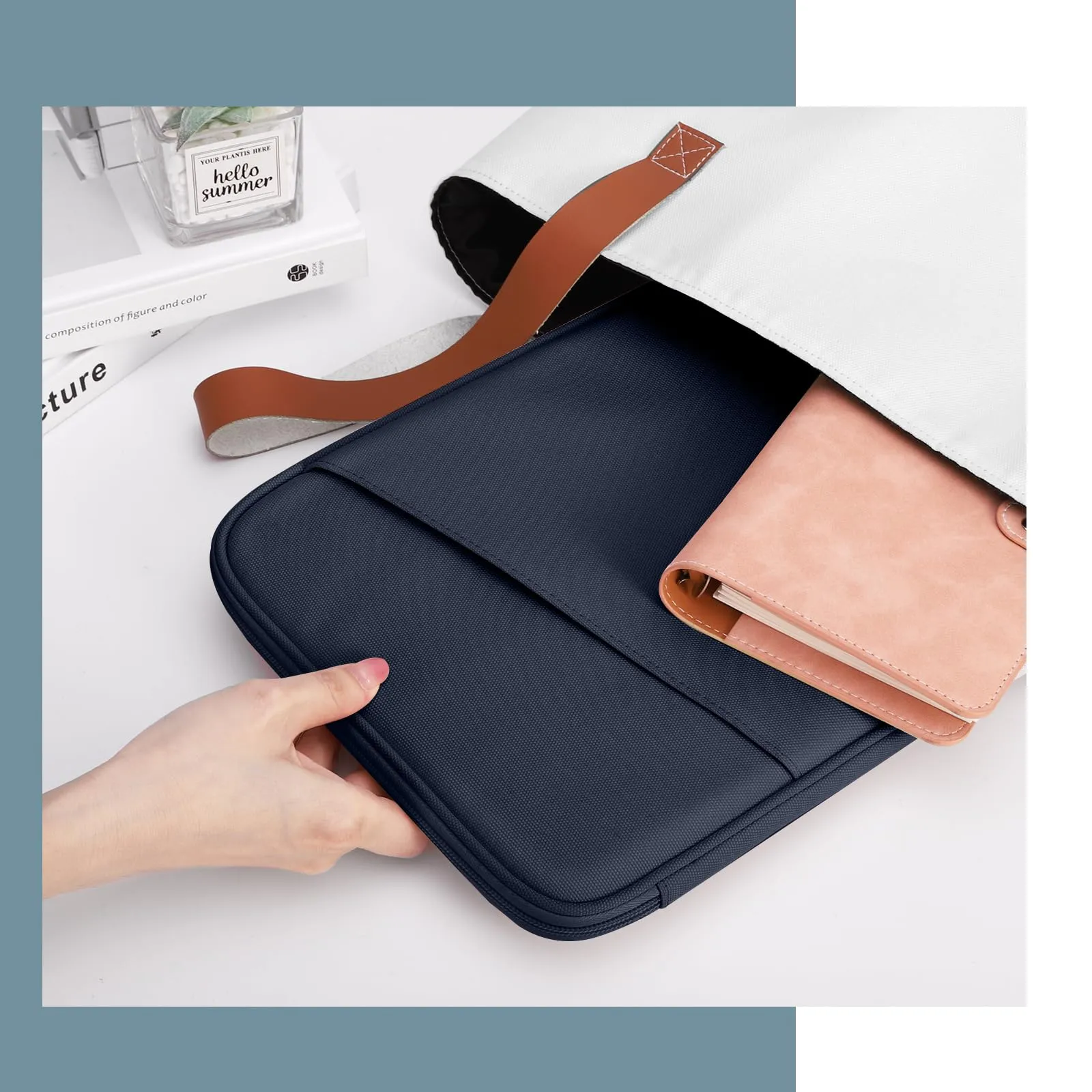 TiMOVO Custodia per Laptop 13,3–14" con Tasca, Leggera e Resistente, Indaco - immagine 8