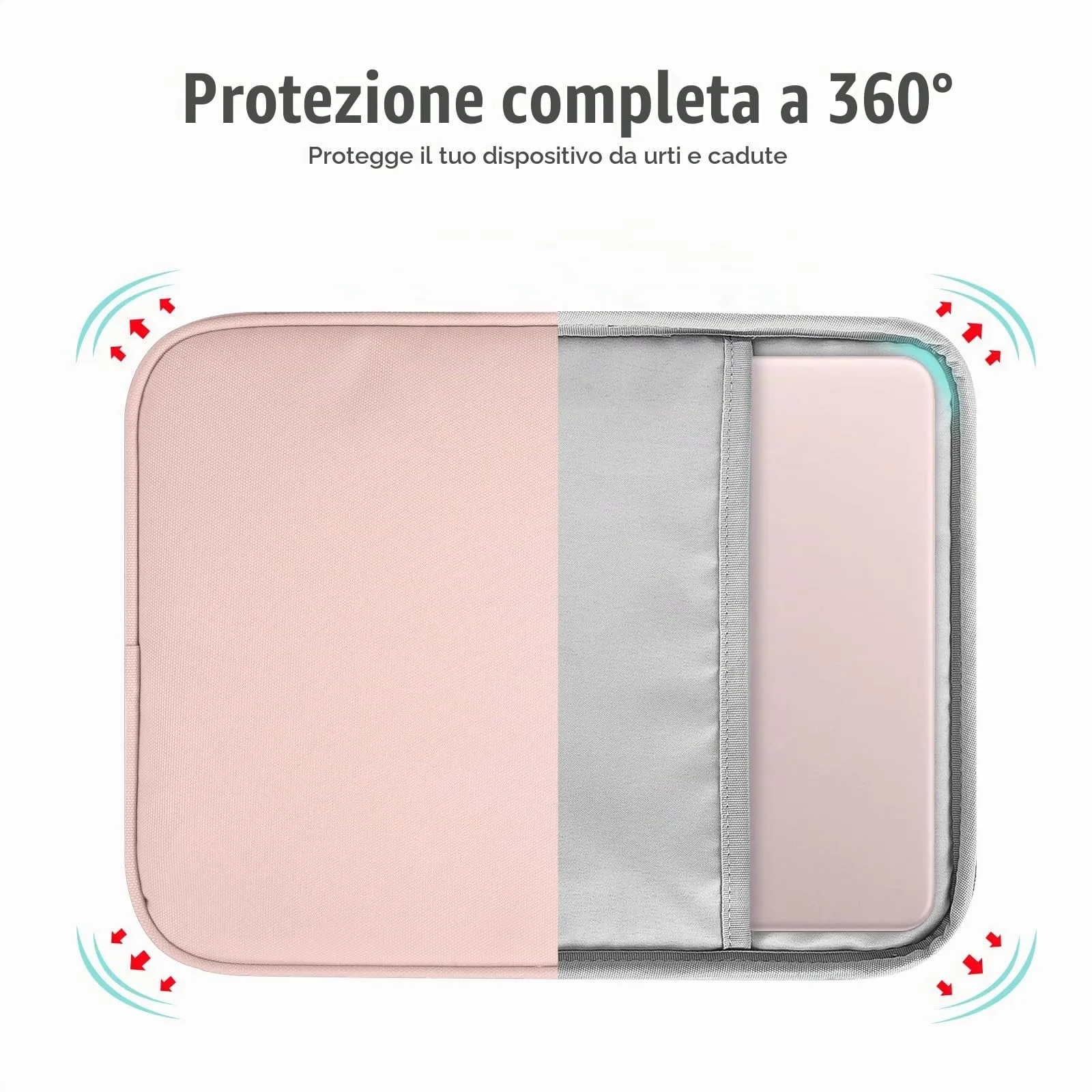 TiMOVO Custodia per Laptop 13,3–14" con Tasca, Leggera e Resistente, Rosa - immagine 5