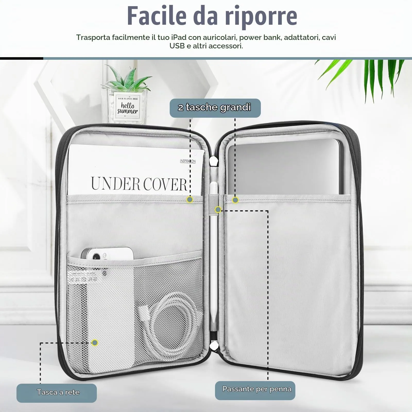 TiMOVO Custodia per Laptop 13,3–14" con Tasca, Leggera e Resistente, Nero - immagine 3