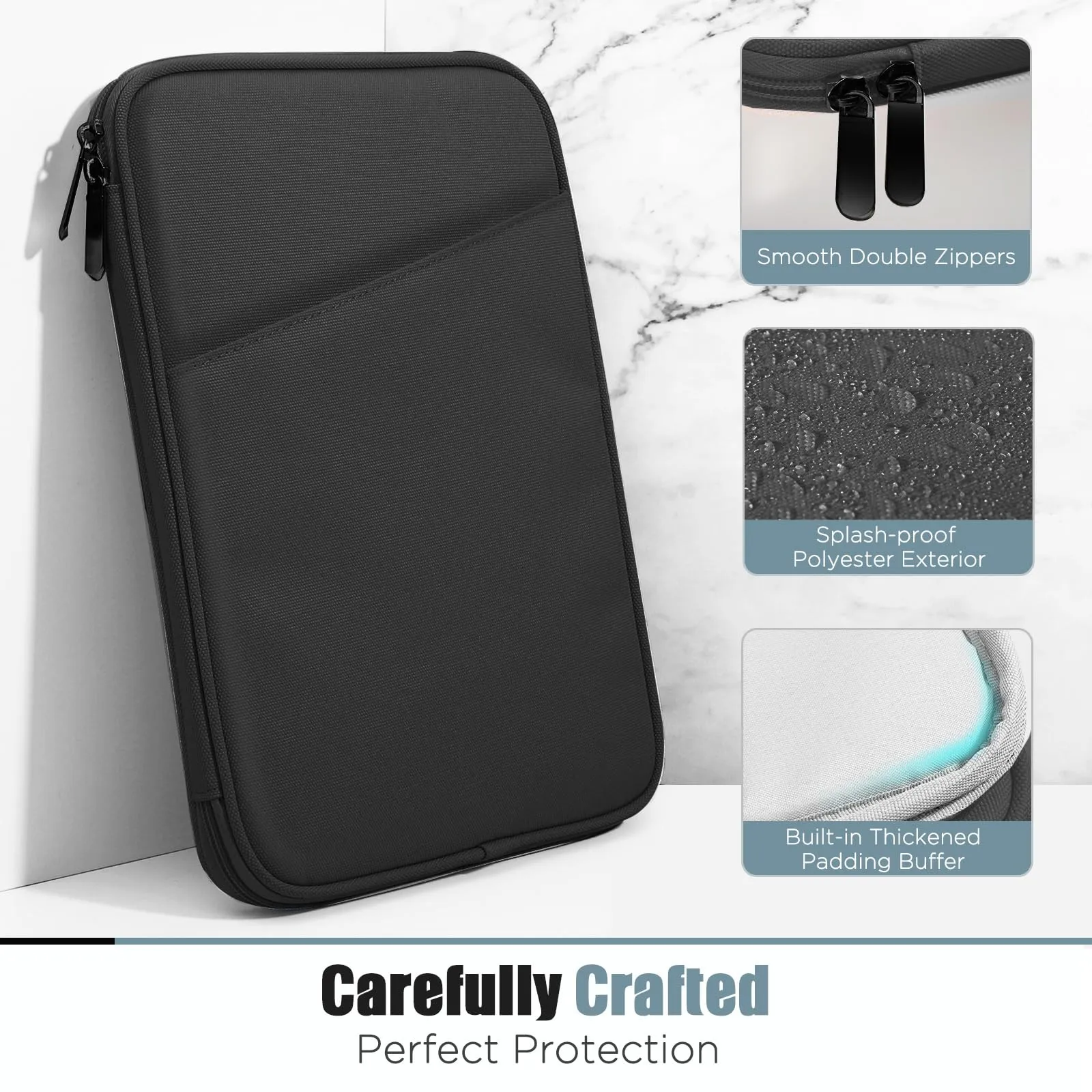 TiMOVO Custodia per Laptop 13,3–14" con Tasca, Leggera e Resistente, Nero - immagine 4