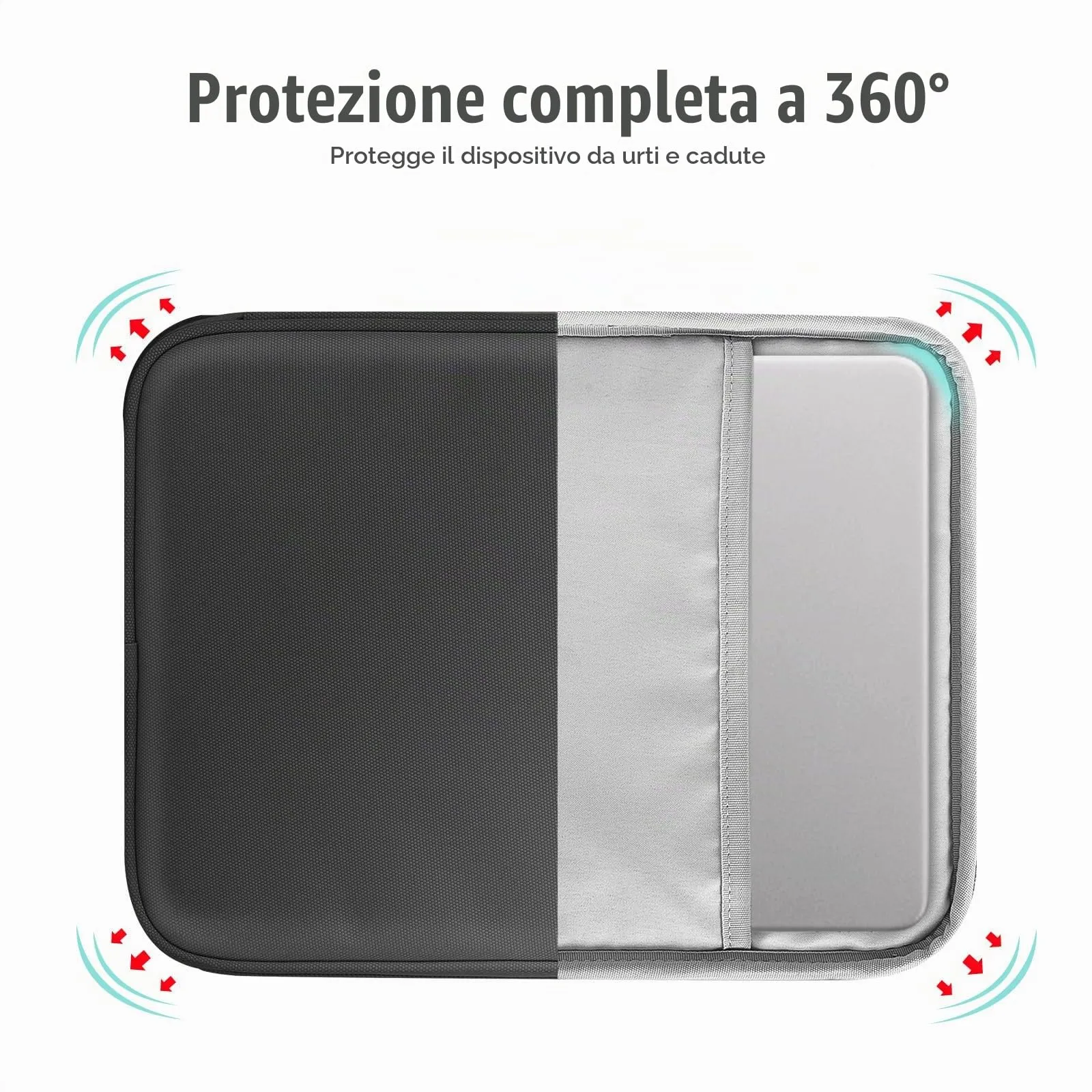 TiMOVO Custodia per Laptop 13,3–14" con Tasca, Leggera e Resistente, Nero - immagine 5