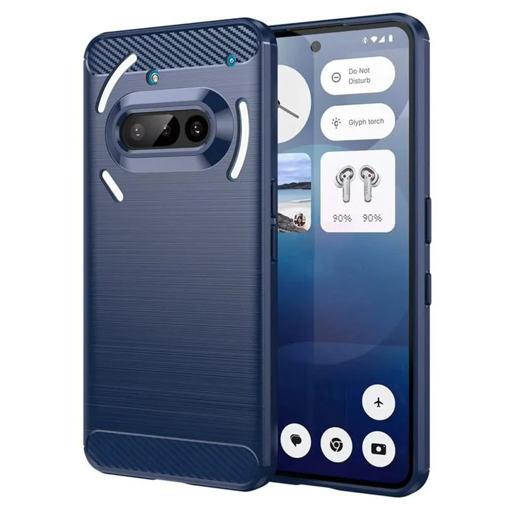 Custodia per Nothing Phone (3a), Techsuit, Carbonio, Blu - immagine 1