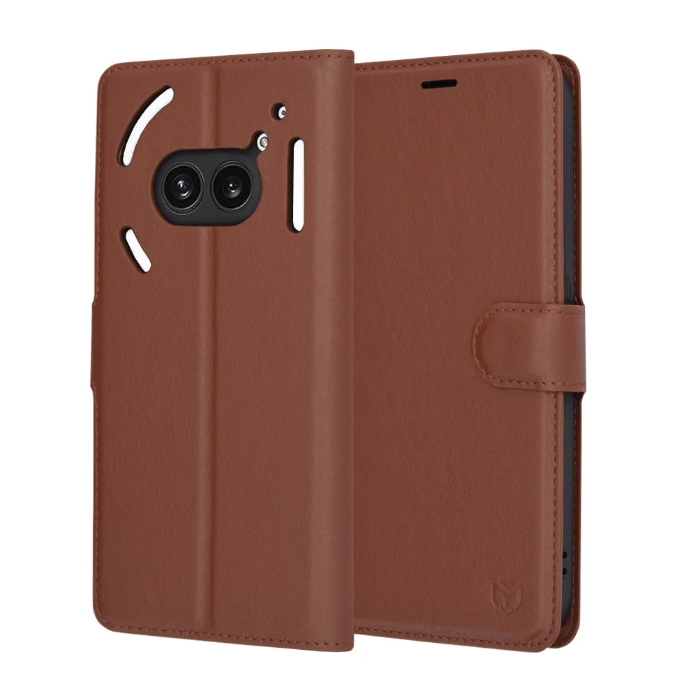 Custodia per Nothing Phone (2a) Plus / Phone (2a), Techsuit, Leather Folio, Marrone - immagine 1