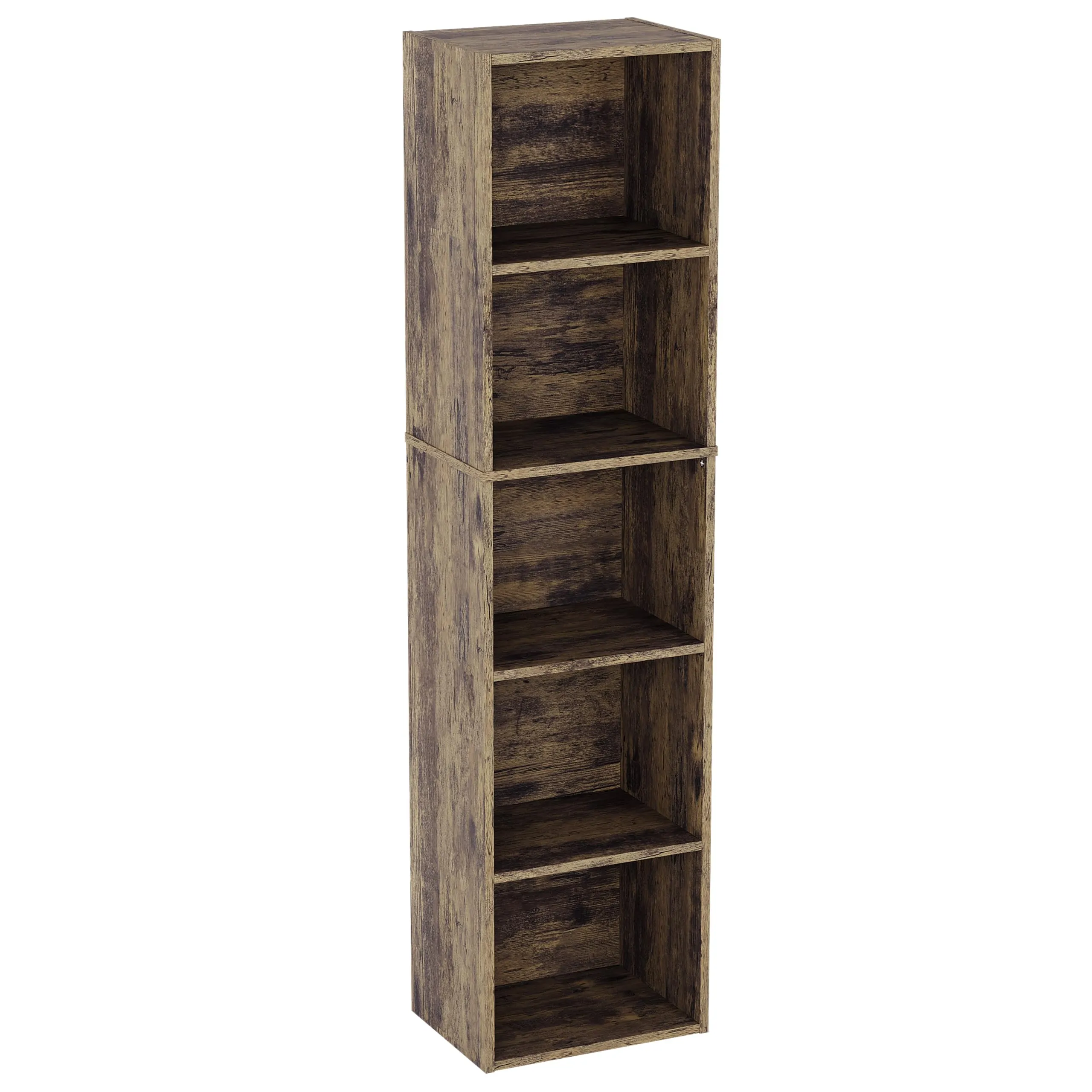 Vida Designs Oxford - Libreria a 5 ripiani, a forma di cubo, in legno scuro, per ufficio, soggiorno - immagine 8