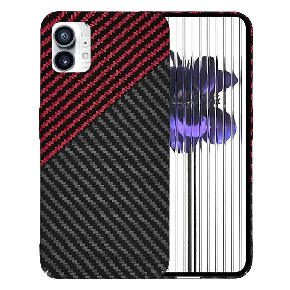 Custodia per Nothing Phone (1), Techsuit, Carbonite FiberShell, Nero Rosso - immagine 1