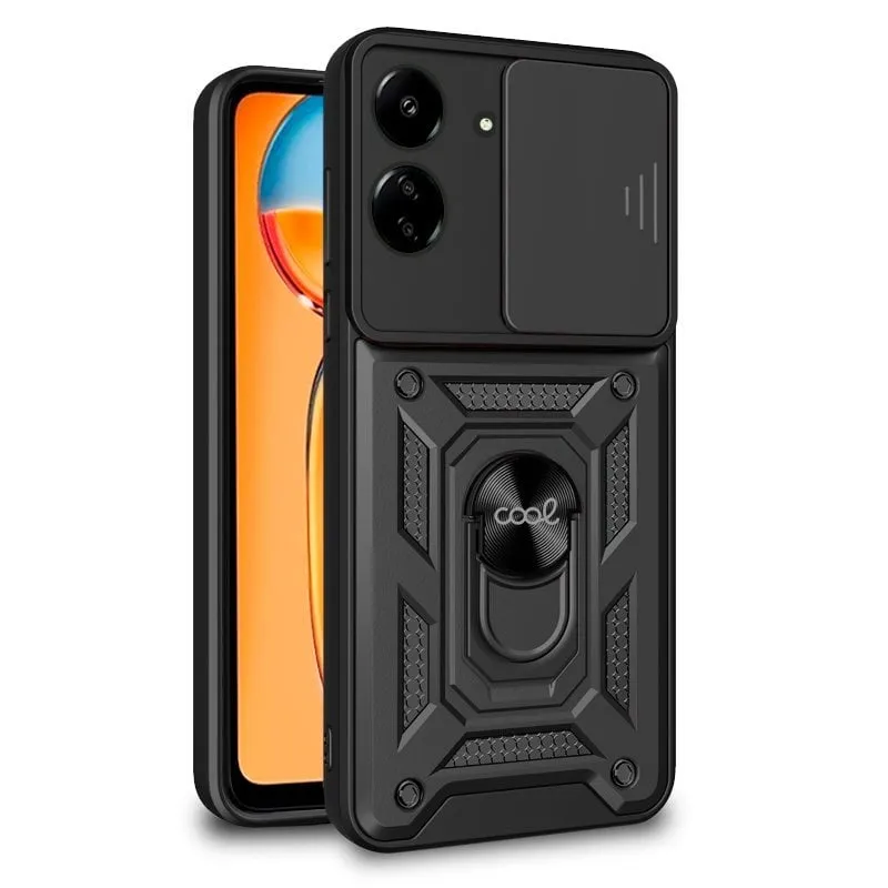 Custodia ad anello rigida nera fantastica per Xiaomi Redmi 13C/Poco C65 - immagine 1