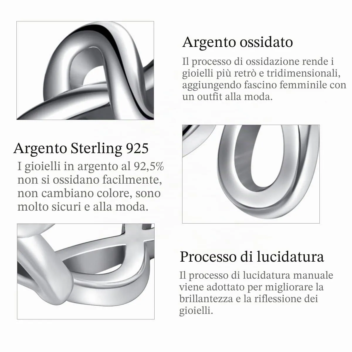 AEONSLOVE Anello Nodo Celtico Rétro, Anello Regolabile in Argento Sterling 925, Idea Regalo per Donna Ragazze - immagine 6