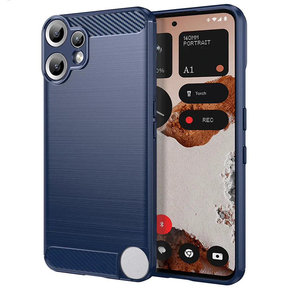 Custodia per Nothing CMF Phone 2 Pro, Techsuit, Carbonio, Blu - immagine 1