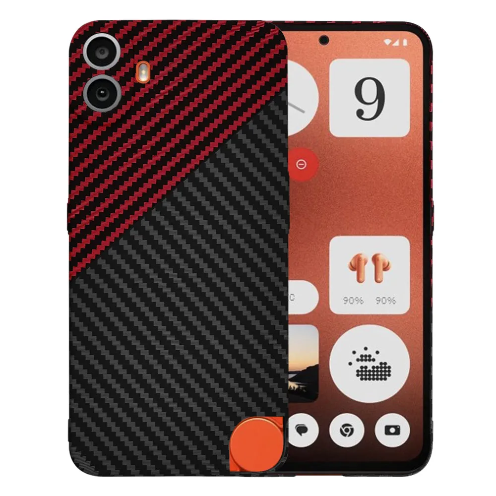 Custodia per Nothing CMF Phone 1, Techsuit, Carbonite FiberShell, Nero Rosso - immagine 1
