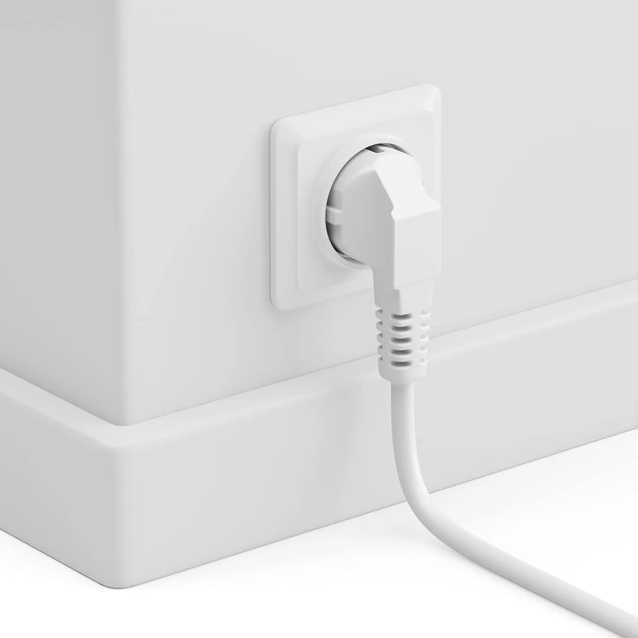 deleyCON 3,0m Cavo Alimentazione Corrente Linea con Spina Tipo F (CEE 7/7) 90° Angolato a Presa C13 90° Angolata Destra PC Computer Monitor Stampante Proiettore - Bianco - immagine 4