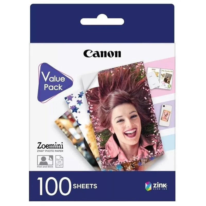 Carta Fotografica ZINK Canon 100 Fogli per Zoemini - immagine 1