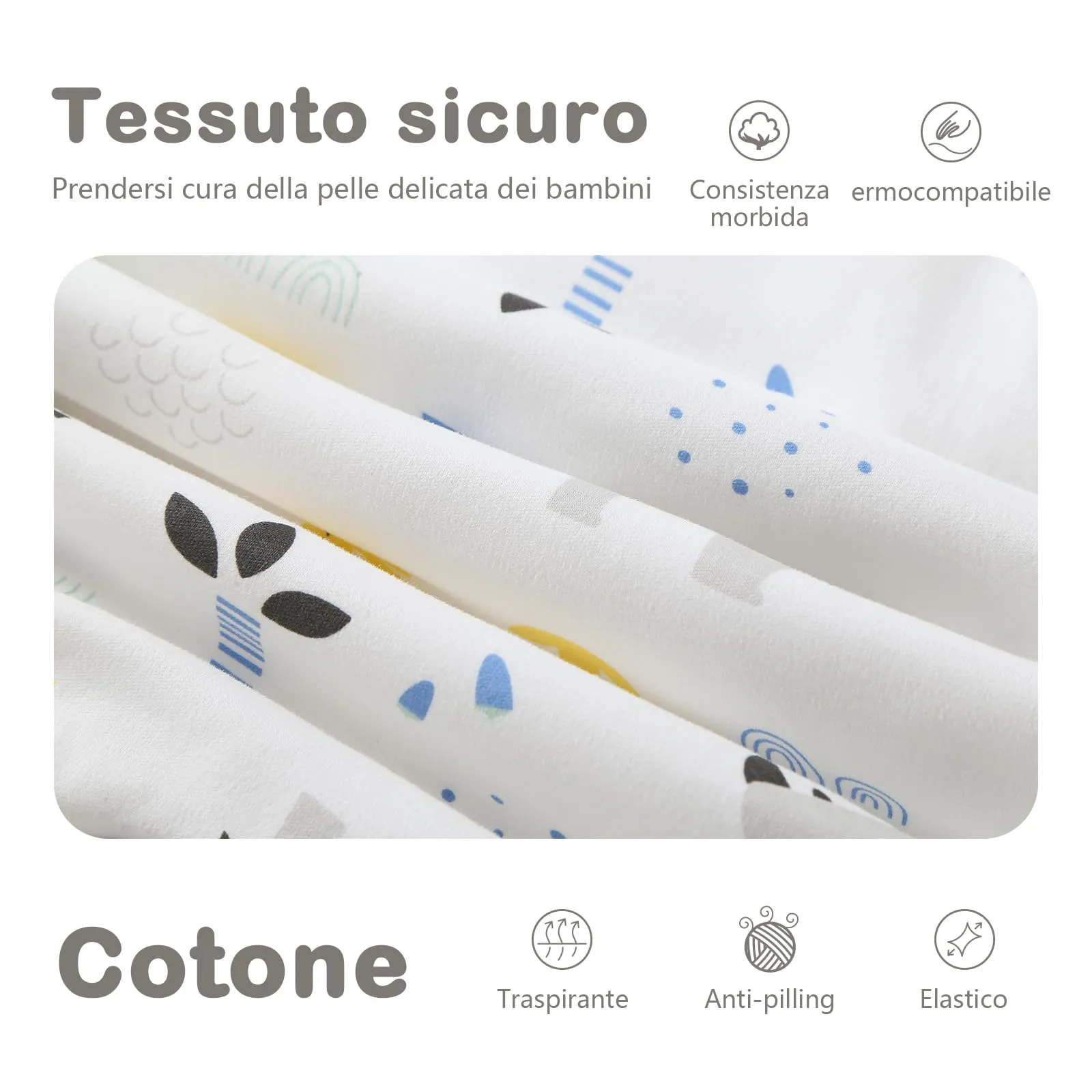 Mosebears Sacco Nanna con Piedini Invernale 2,5 Tog 3-4 Anni Tutto l'anno Sacco Nanna in Cotone Traspirante per Neonati e Bambini - immagine 6