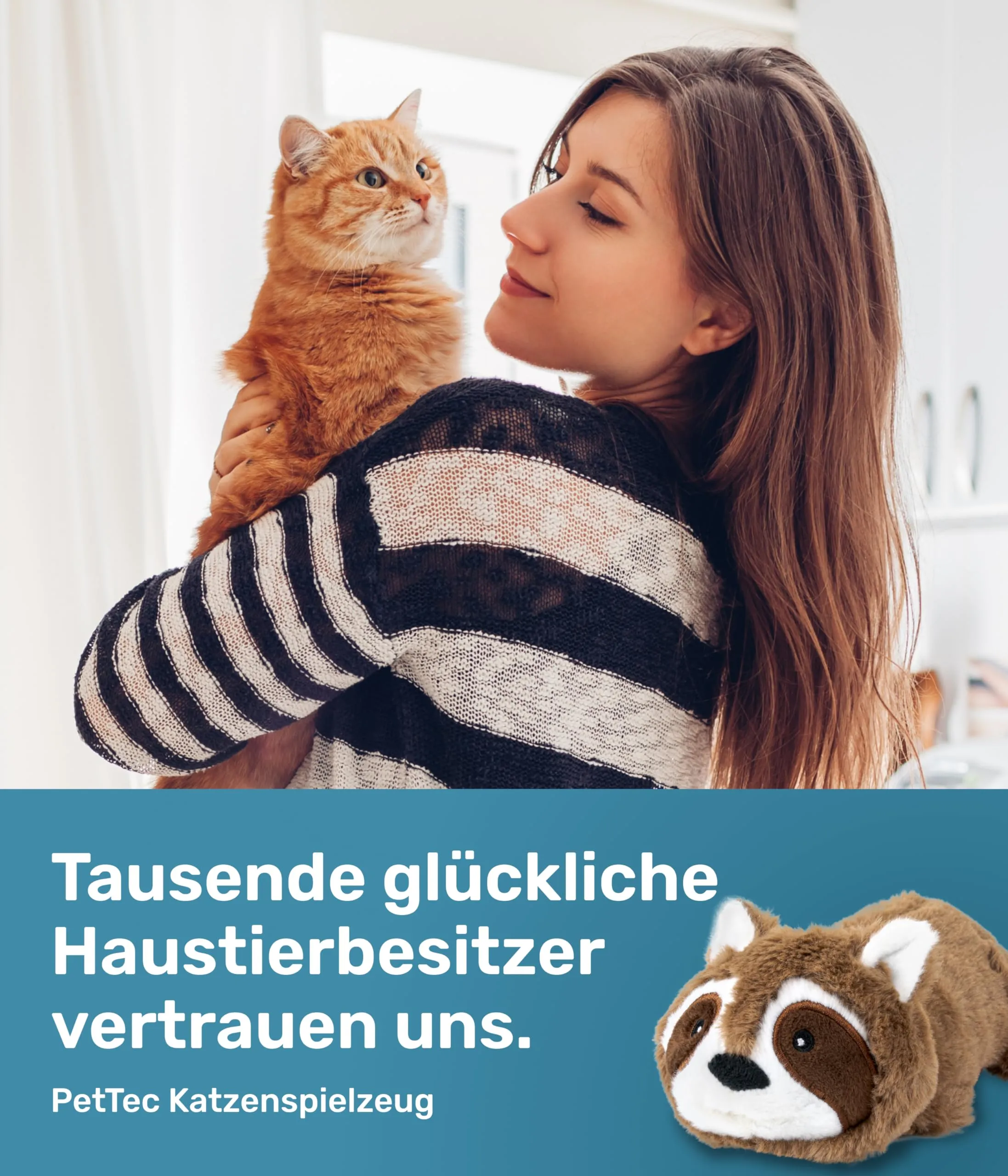 PetTec® Giocattolo interattivo elettrico per gatti per l'autointrattenimento - Procione mobile con erba gatta - Giocattolo interattivo per gatti automatico - Giocattoli per gatti - immagine 7