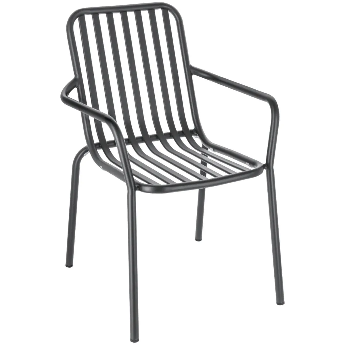 2x VEGA Sedia impilabile da esterno Merida; 57x64x85 cm (LxPxH); antracite; 2 pz. / Pacco - immagine 1