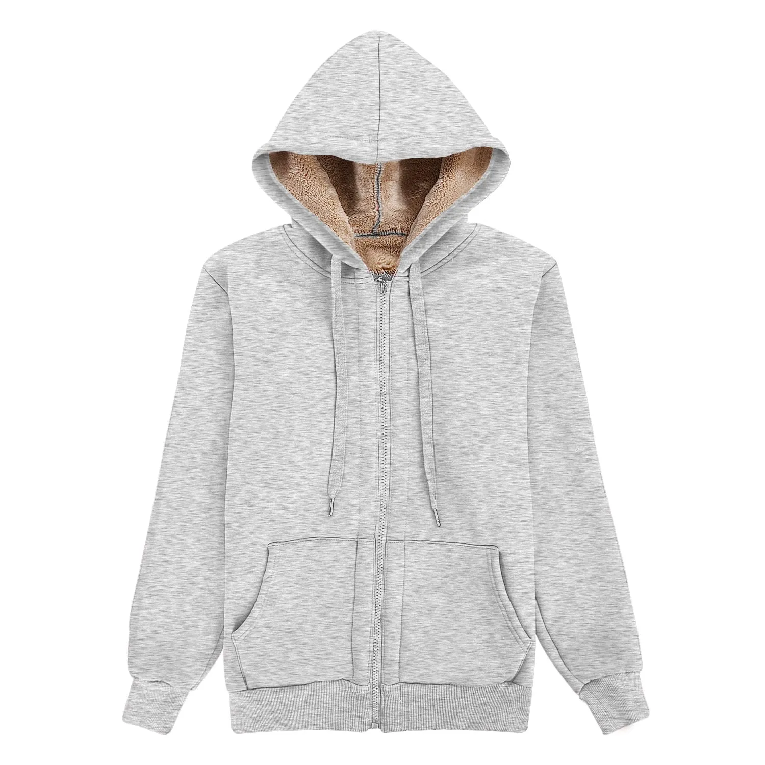 UMIPUBO Felpa Donna con Zip e Cappuccio Caldo Hoodie Invernale Pile Giacca - immagine 2