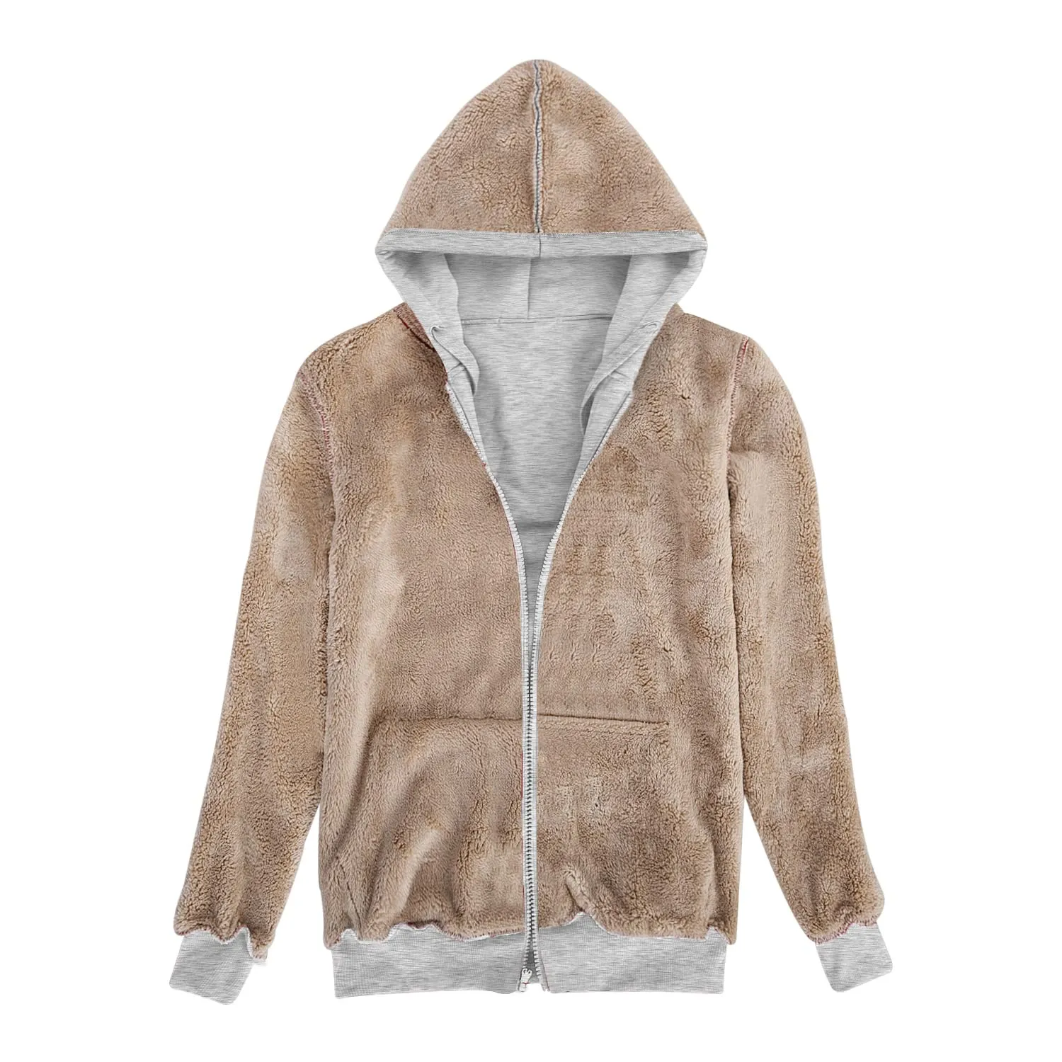 UMIPUBO Felpa Donna con Zip e Cappuccio Caldo Hoodie Invernale Pile Giacca - immagine 3