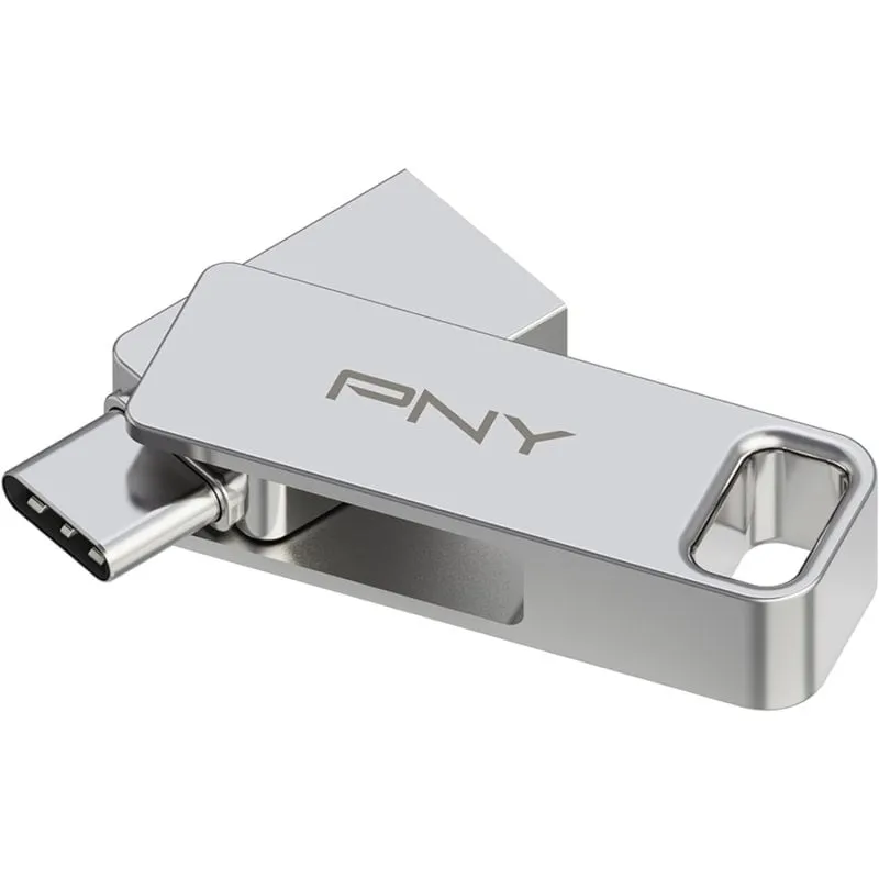 PNY DUO LINK unità flash USB 128 GB USB Type-A / USB Type-C 3.2 Gen 1 (3.1 Gen 1) Stainless steel - immagine 1