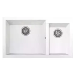 Lavello 1 vasca e mezza (86x50cm) CUBE Pure White Opaco ON8620N1 - immagine 1