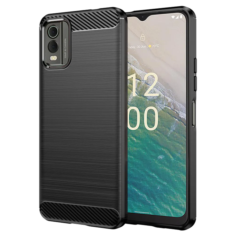 Custodia per Nokia C32, Techsuit, Carbonio, Nera - immagine 1
