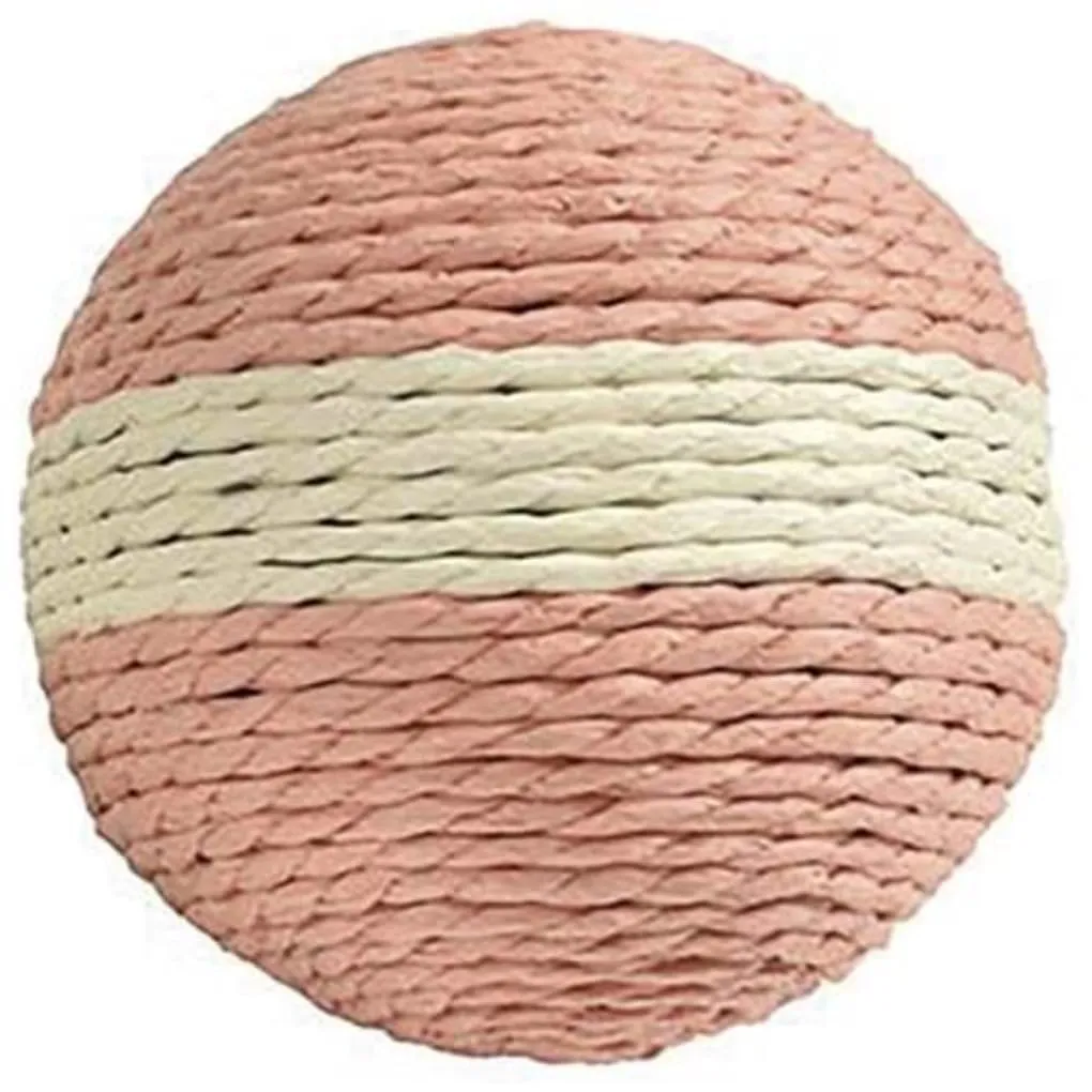 Bobby Boule - Palla per gatto tiragraffi, Gioco per gatto in corda riciclata, Rosa, 10 CM - immagine 1