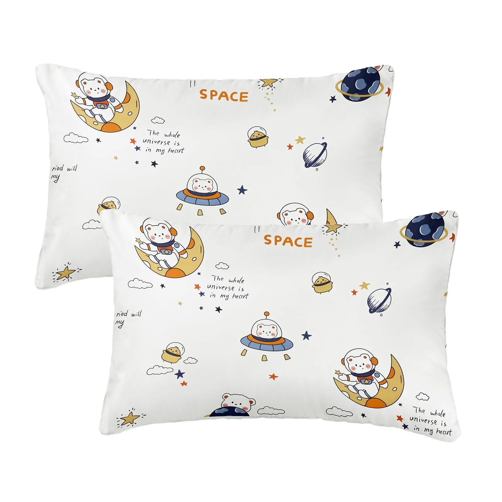Vicloon Federa per Cuscini per Bambini, 2 Pezzi 40X60 cm Fodera per Cuscino, Federa Decorativa per Cuscino Federa Cuscino in Doppia Garza, Federa per Cuscino da Viaggio, Motivo di Terra Errante - immagine 1