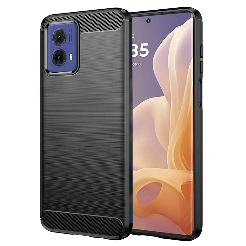 Custodia per Motorola Moto G85, Techsuit, Carbonio, Nera - immagine 1