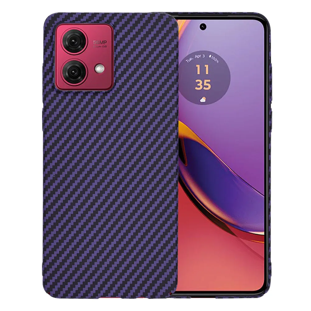 Custodia per Motorola Moto G84, Techsuit, Carbonite FiberShell, Viola - immagine 1