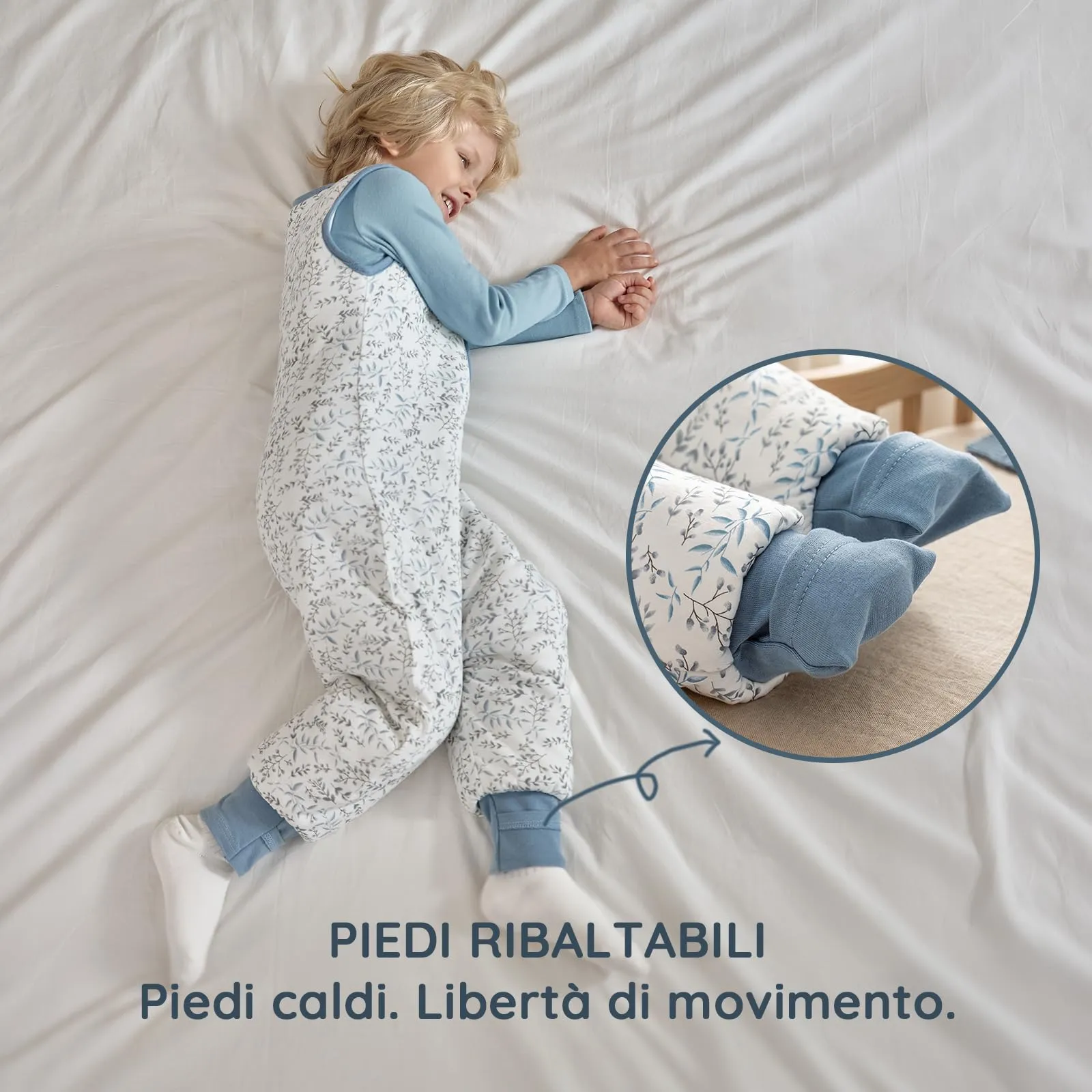 Mosebears Sacco Nanna con Piedini Invernale 2,5 Tog 6-18 Mesi Tutto l'anno Sacco Nanna in Cotone Traspirante per Neonati e Bambini - immagine 5