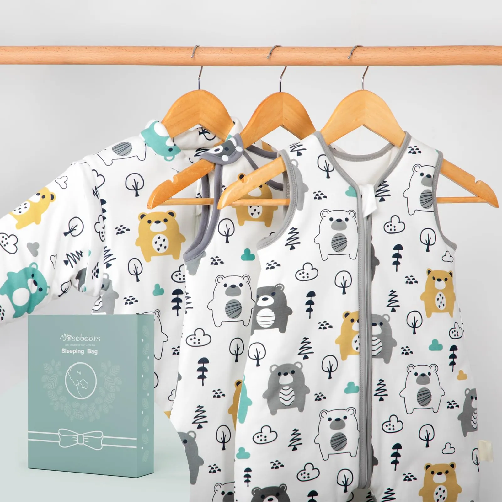 Mosebears Sacco Nanna con Piedini Invernale 2,5 Tog 3-4 Anni Tutto l'anno Sacco Nanna in Cotone Traspirante per Neonati e Bambini - immagine 8